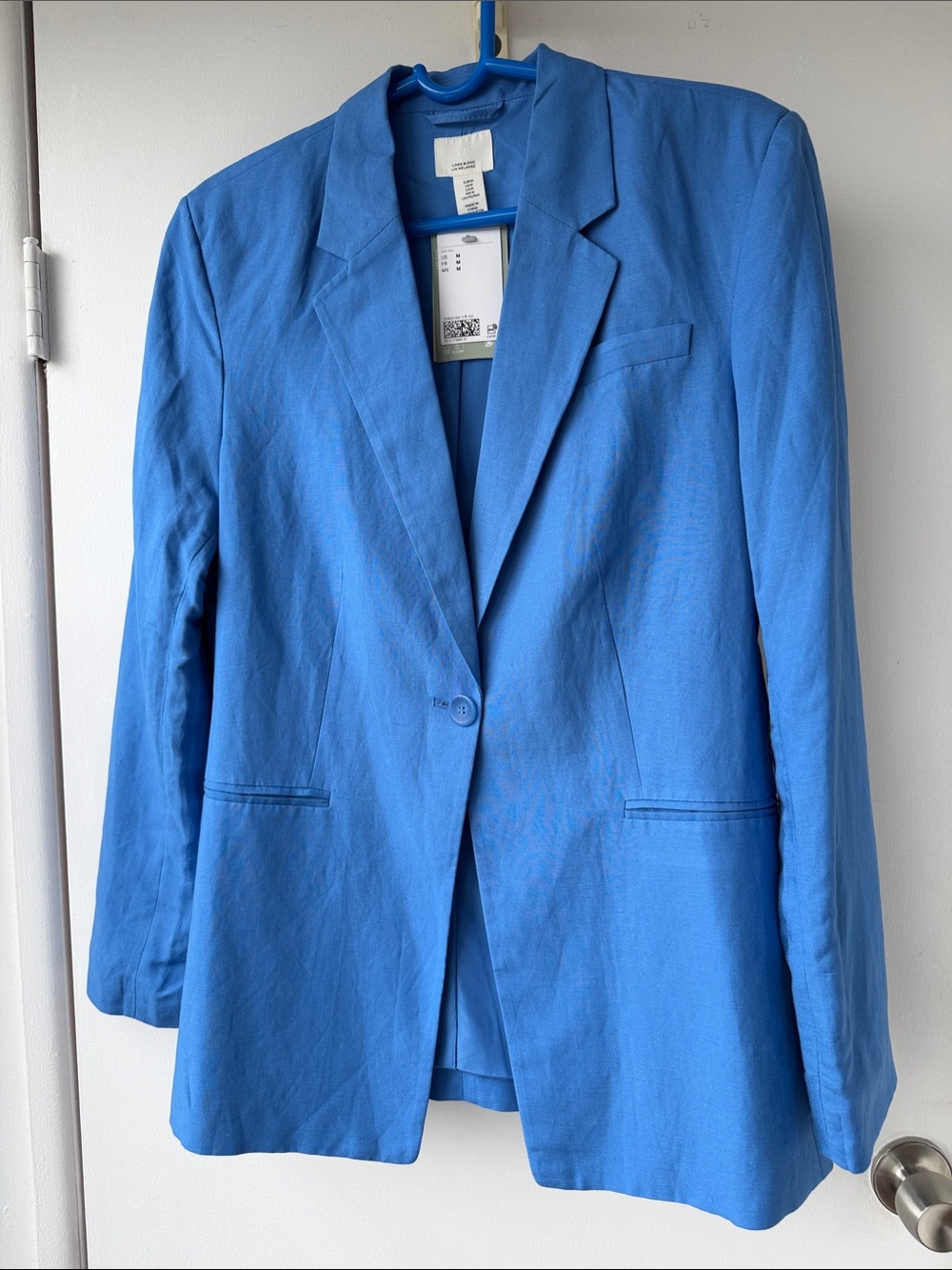 H&M Bright Blue Single-Button lightweight summer Blazer